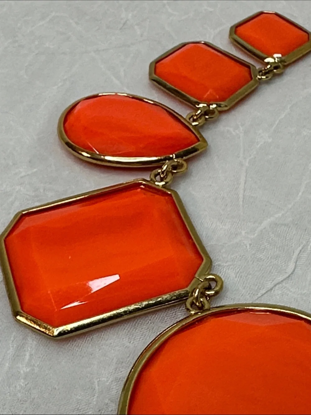 kate spade Bright Orange Faceted Statement Necklace